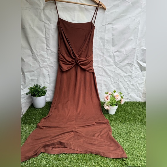 Reformation Hex Knit Dress Brown Size XS new without tags nice twist on back - Picture 5 of 11